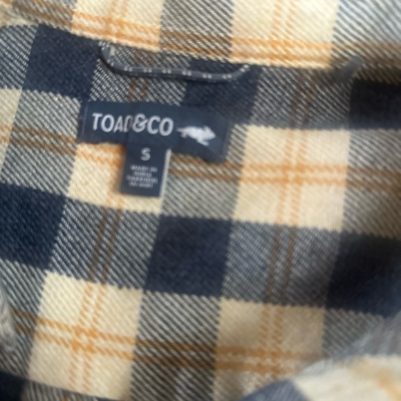 Toad&Co Bodie 1/4 Zip Long Sleeve Dress in a yellow and black plaid pattern S - Picture 6 of 6